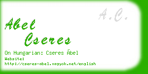 abel cseres business card